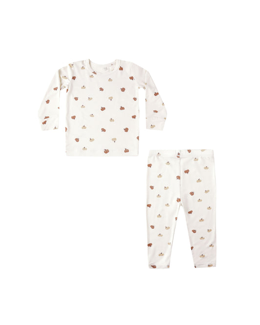 Quincy Mae Bamboo Pyjama Set Pumpkins