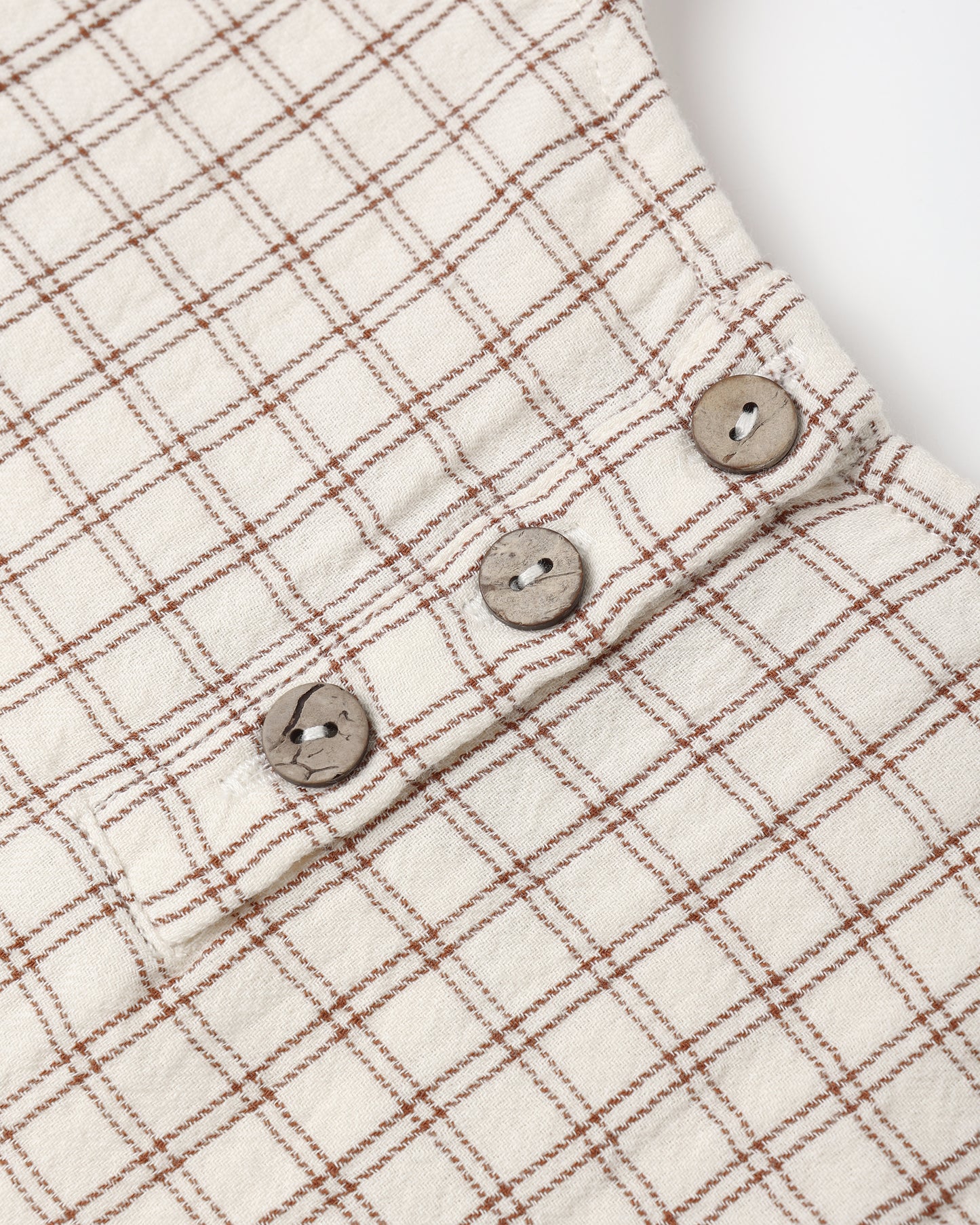 Quincy Mae Woven Boxy Top Cedar Check