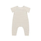 Quincy Mae Short Sleeve Jumpsuit Grey Stripe