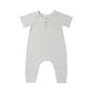 Quincy Mae Short Sleeve Jumpsuit Dusty Blue Stripe