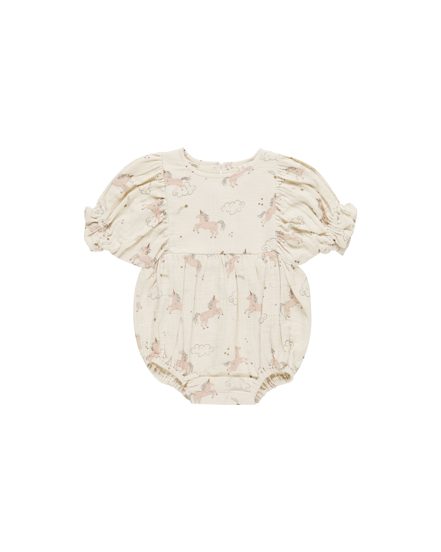 Quincy Mae Cosette Romper Unicorns Natural