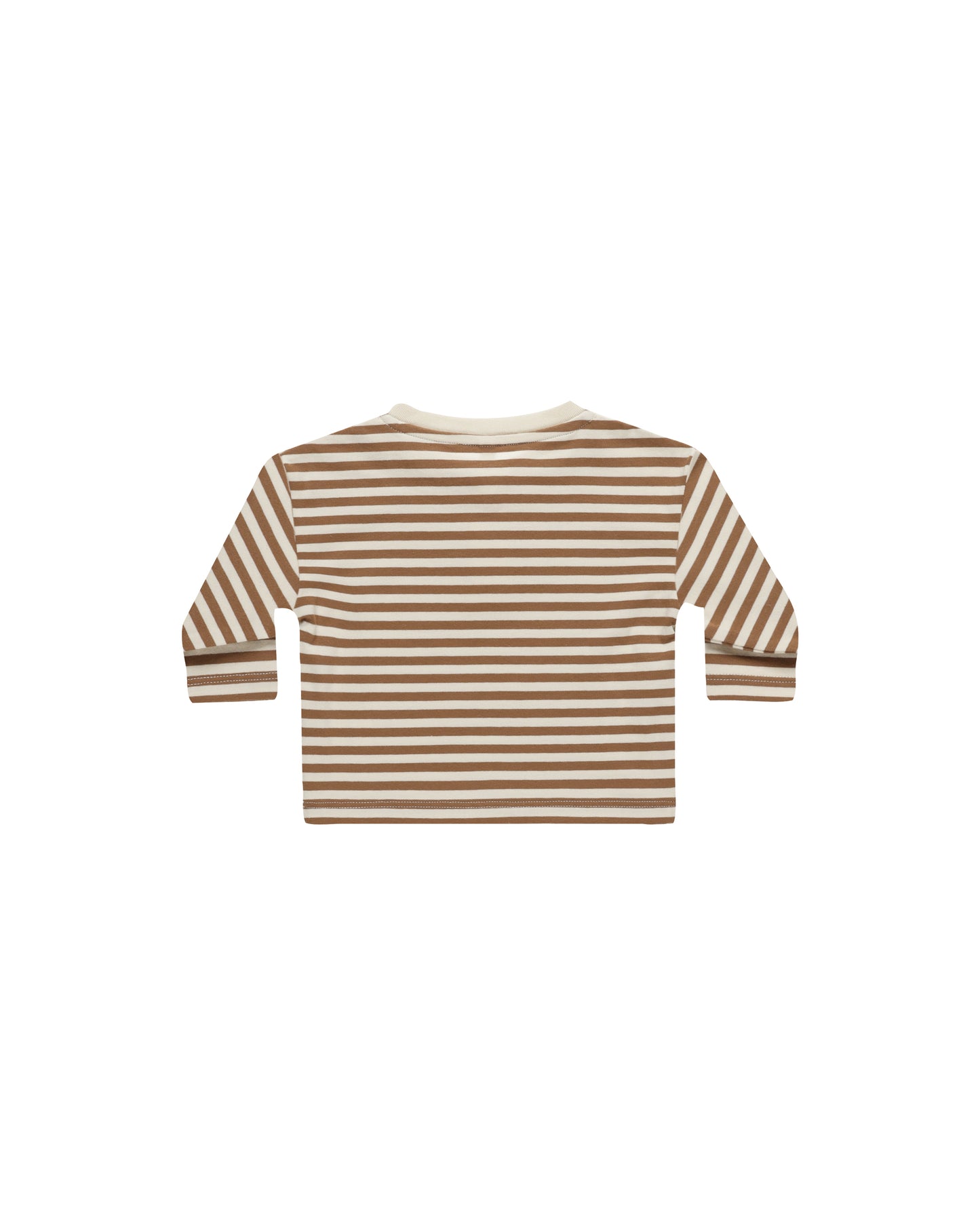 Quincy Mae Long Sleeve Henley Tee Cinnamon Stripe