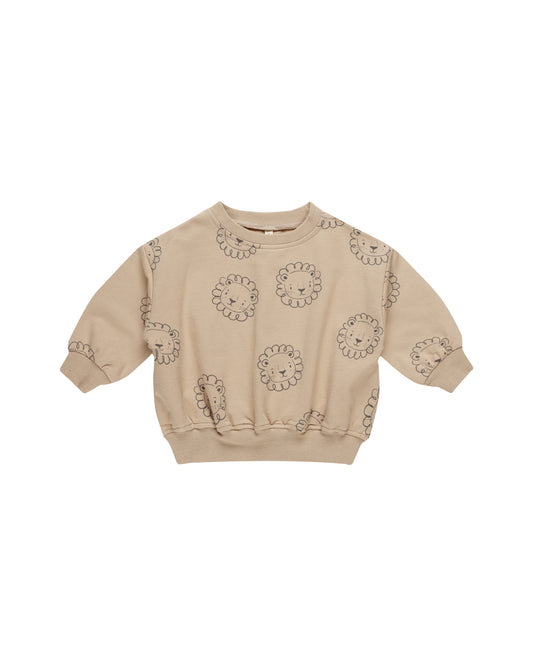 Quincy Mae Relaxed Fleece Sweatshirt Lions Latte