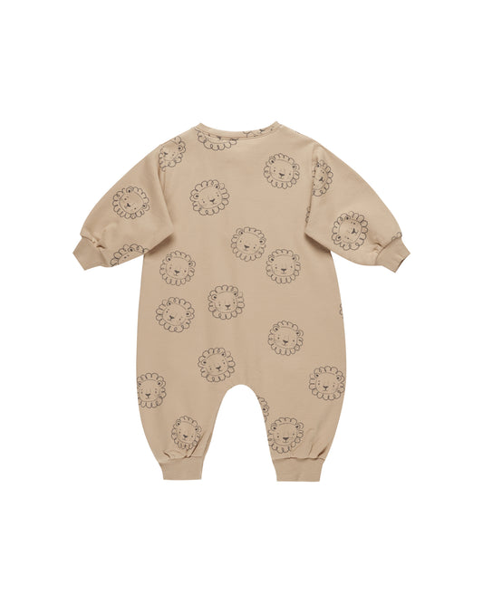 Quincy Mae Relaxed Fleece Jumpsuit Lions Latte