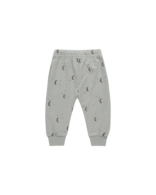 Quincy Mae Relaxed Sweatpant Moons Dusty Blue