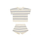 Quincy Mae Relaxed Summer Knit Set Blue Stripe