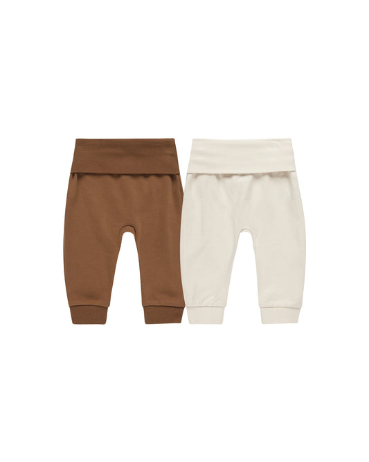 Quincy Mae Baby Pant Set Cinnamon / Natural