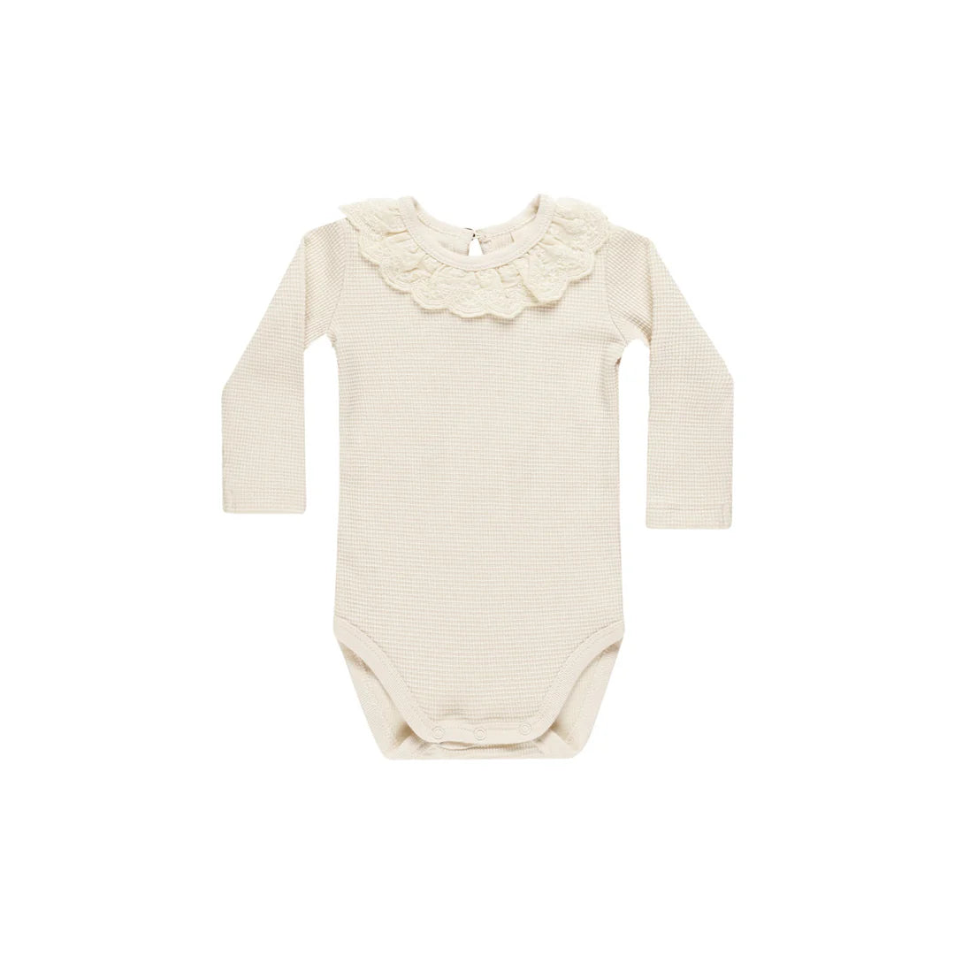 Quincy Mae Ruffle Collar Bodysuit - Natural
