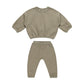 Quincy Mae Textured Sweat Set Olive