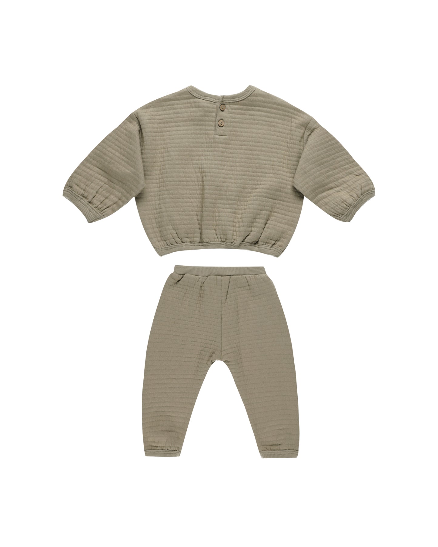 Quincy Mae Textured Sweat Set Olive