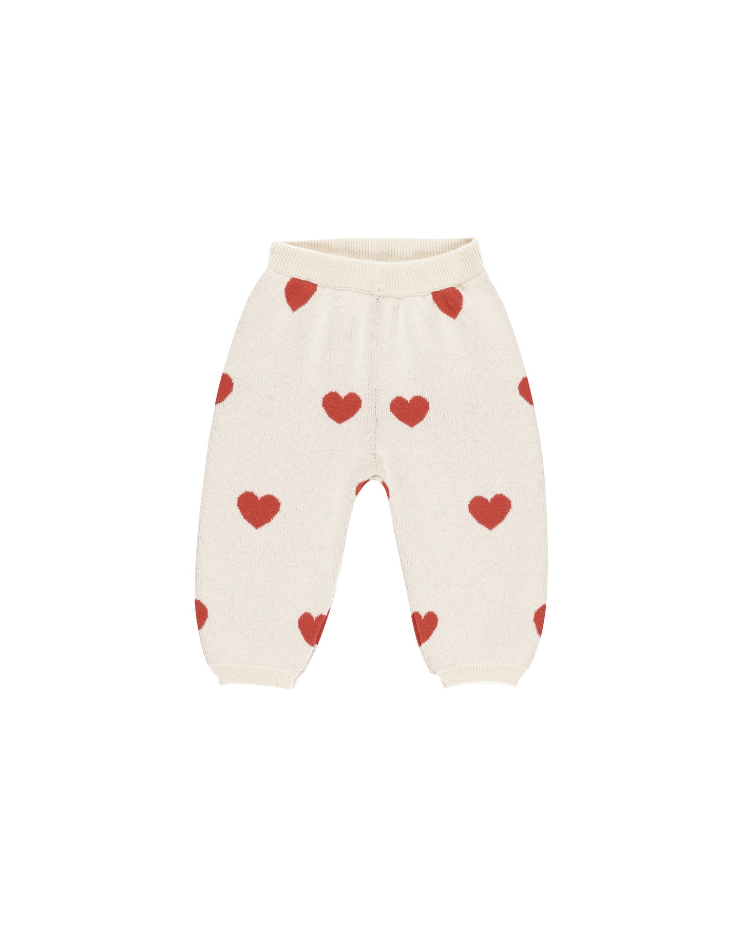 Quincy Mae Heart Knit Pants Ivory