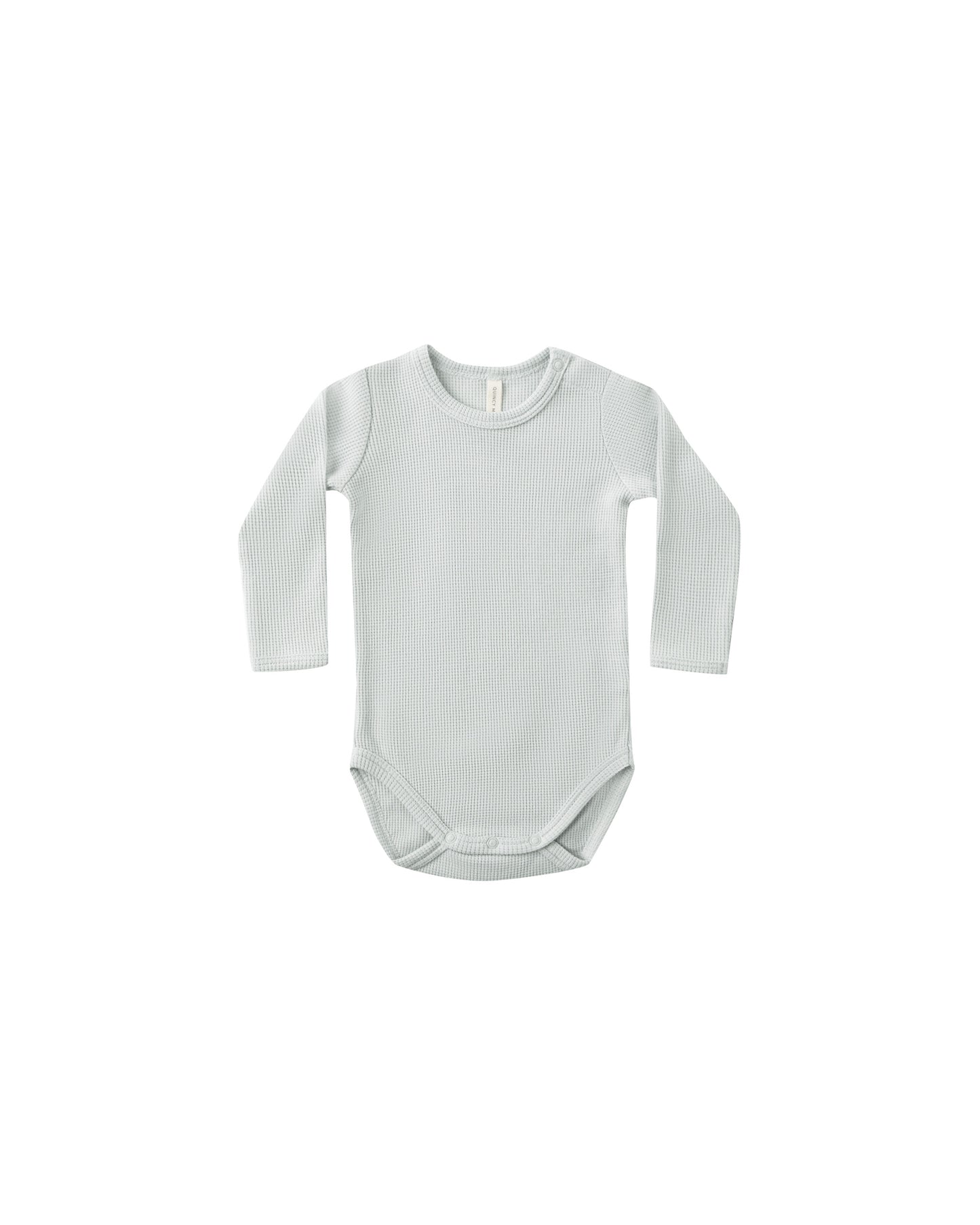 Quincy Mae Waffle Long Sleeve Bodysuit Ice Blue