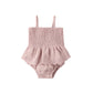Quincy Mae Smocked Skirted Romper Mauve