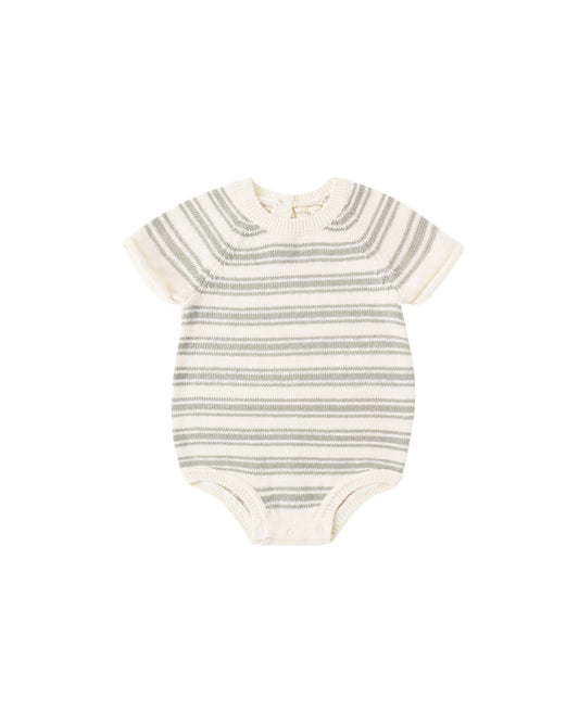 Quincy Mae Rowan Romper Sage Stripe