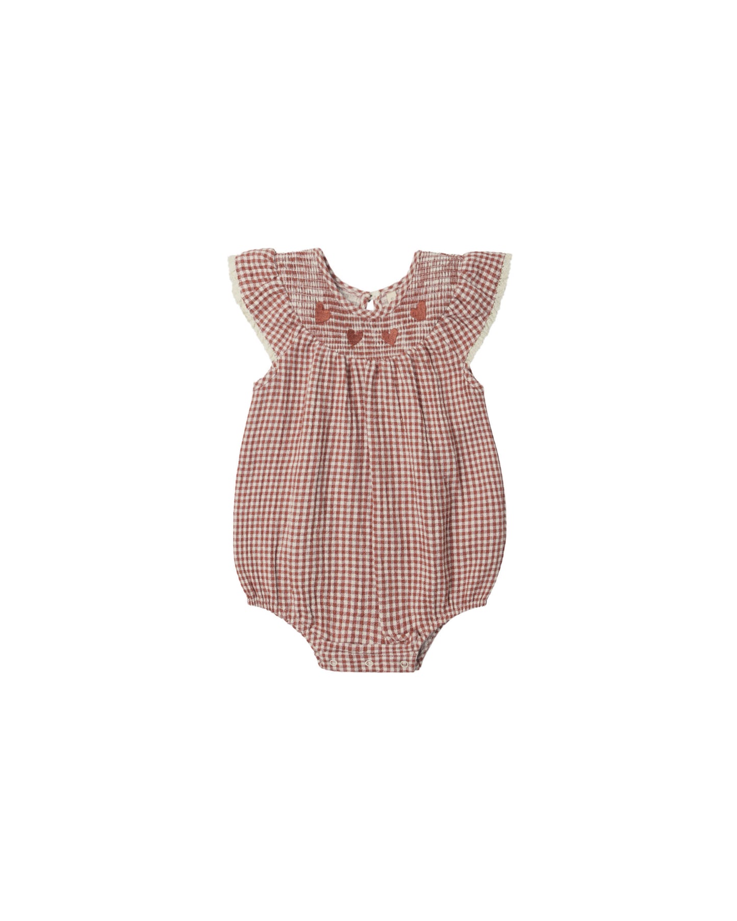 Quincy Mae Lenore Romper Red Gingham