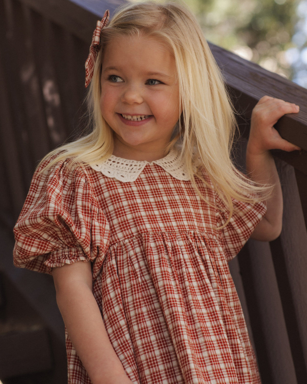 Rylee + Cru Heidi Dress Vintage Plaid Ruby