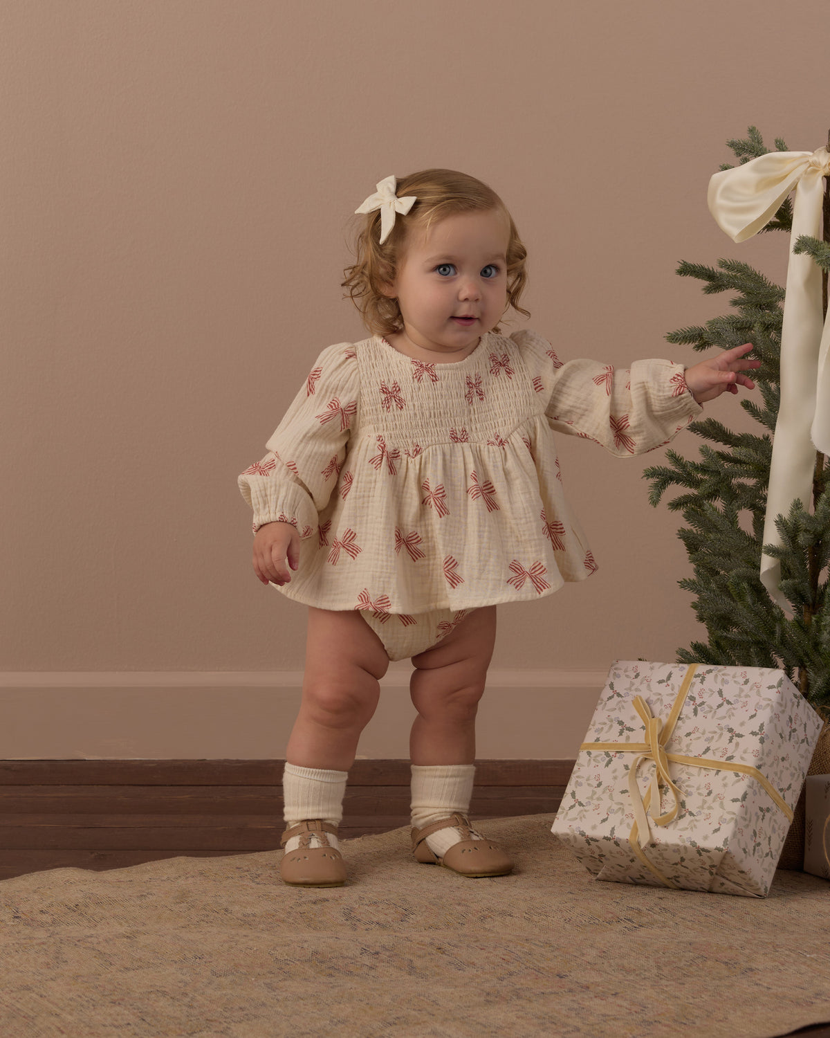 Rylee + Cru Sophia Top + Bloomer Set Peppermint Bows