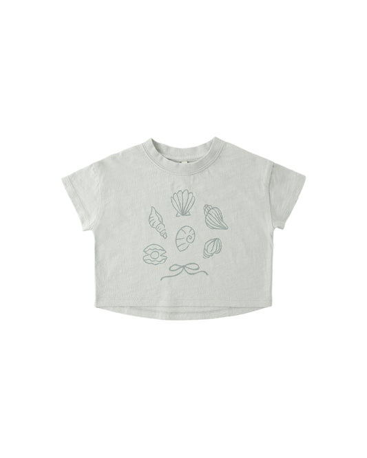 Rylee + Cru Boxy Tee Seashells Seafoam