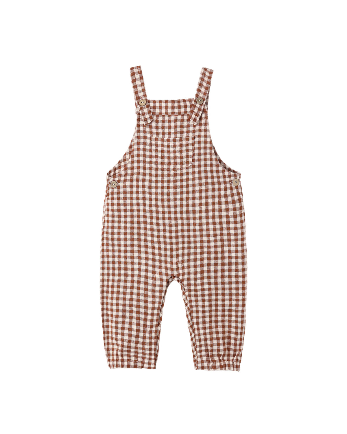 Rylee + Cru Baby Overalls Brick Check