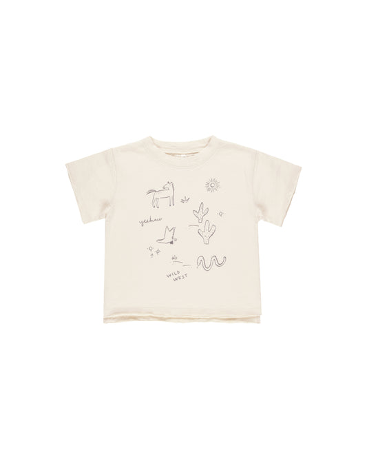 Rylee + Cru Raw Edge Tee Wild West Natural