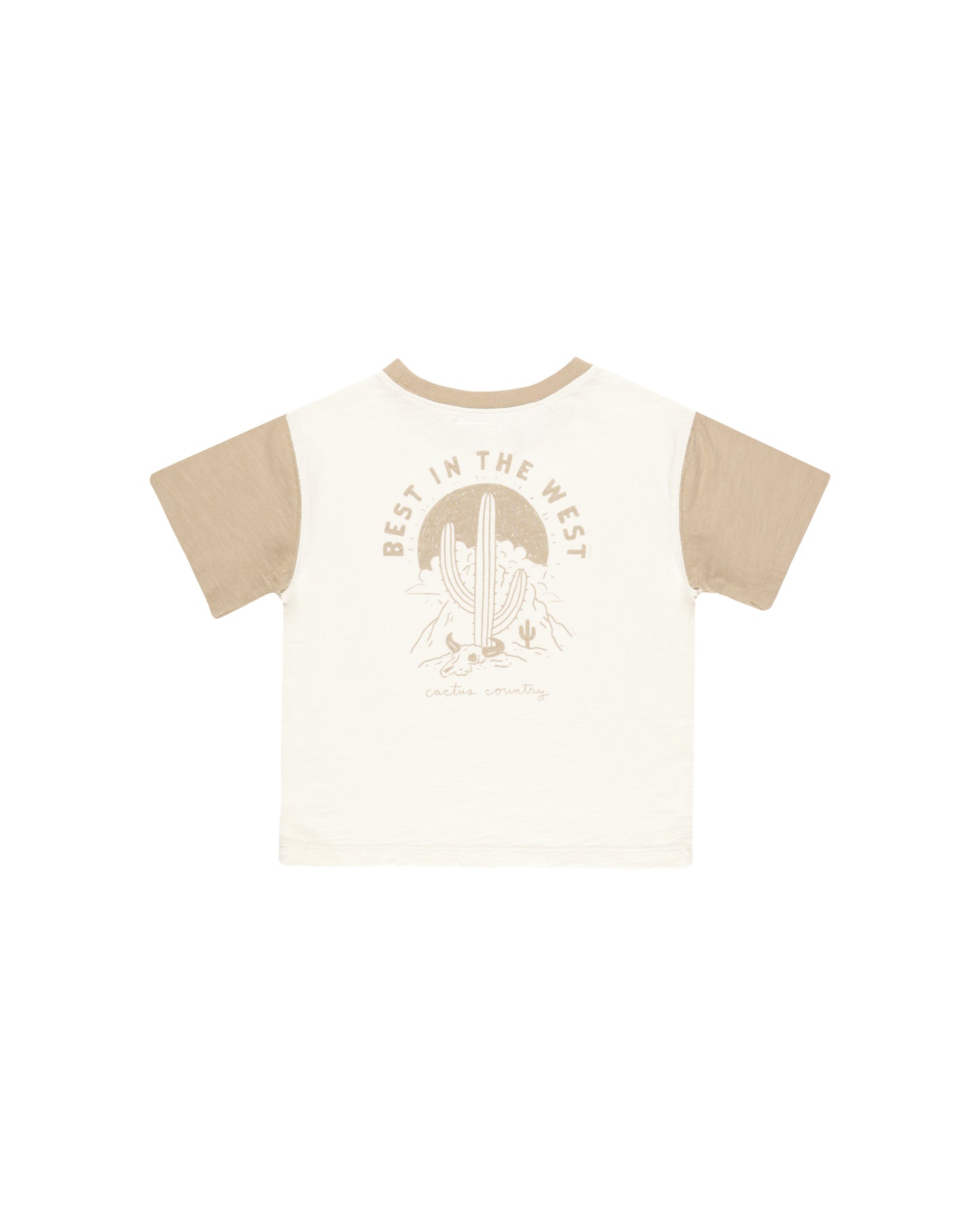 Rylee + Cru Contrast Short Sleeve Tee Best In The West Ivory