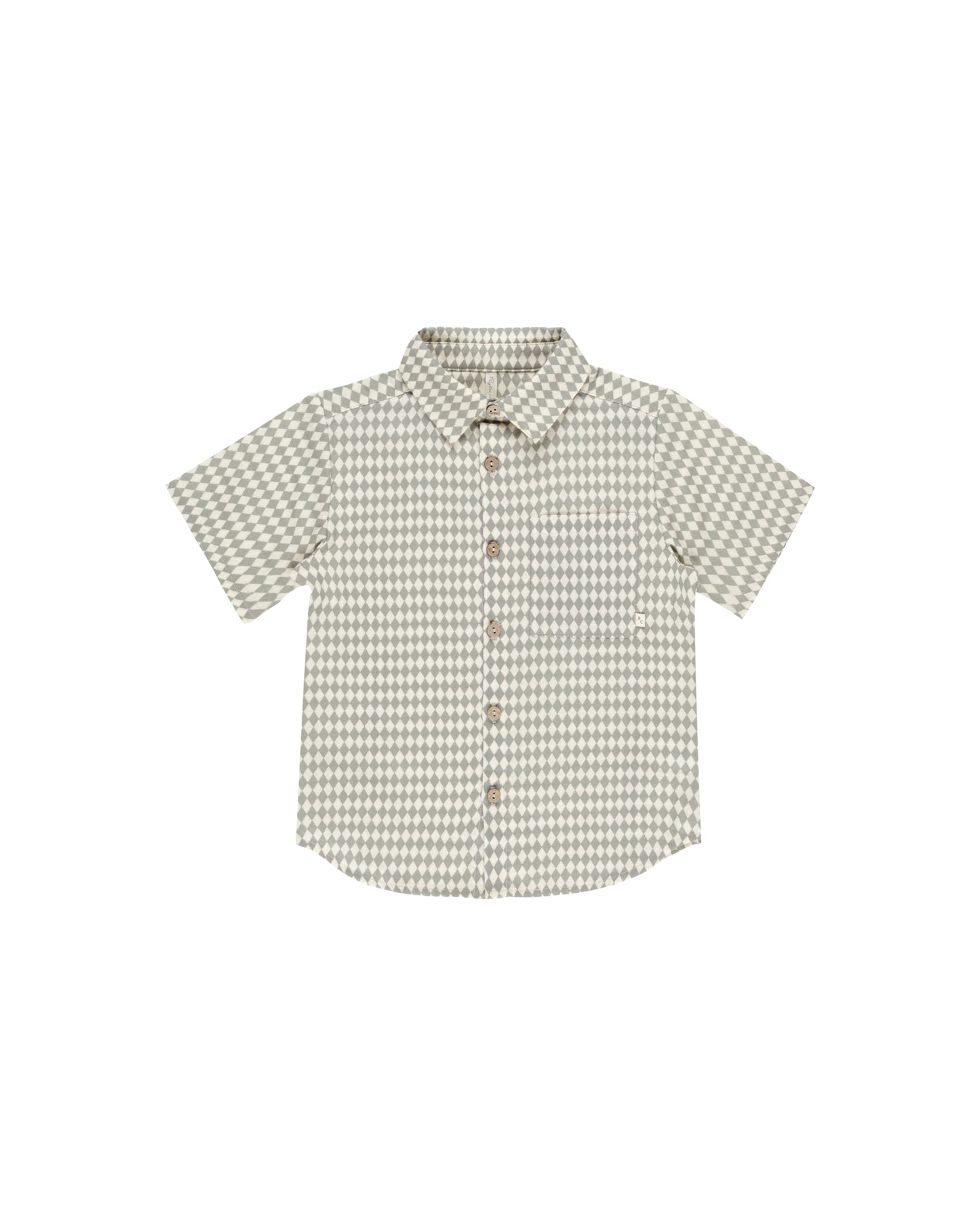 Rylee + Cru Collared Short Sleeve Shirt Laurel Diamond