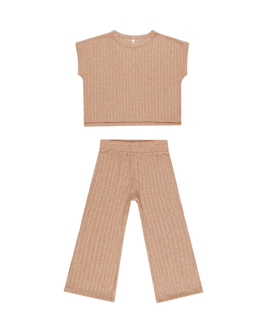 Rylee + Cru Cozy Rib Knit set Grapefruit