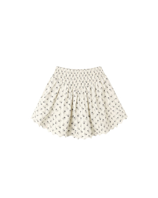 Rylee + Cru Smocked V Mini Skirt Vintage Fleur