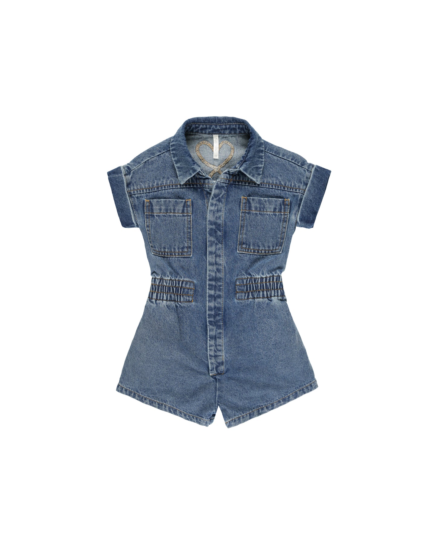 Rylee + Cru Utility Romper Indigo