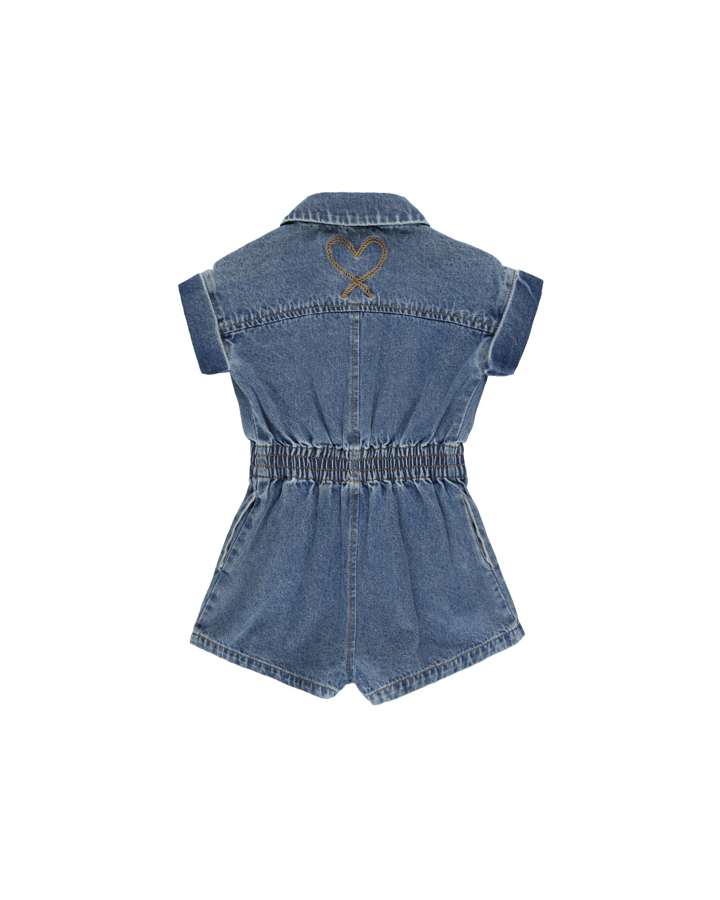 Rylee + Cru Utility Romper Indigo