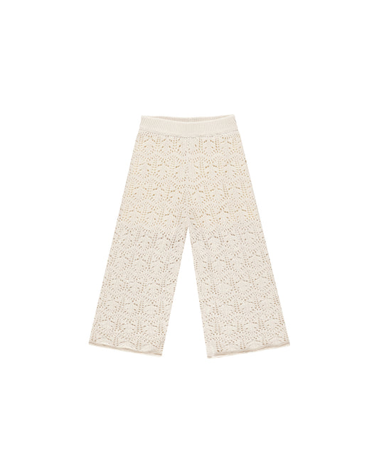 Rylee + Cru Crochet Knit Pant Natural