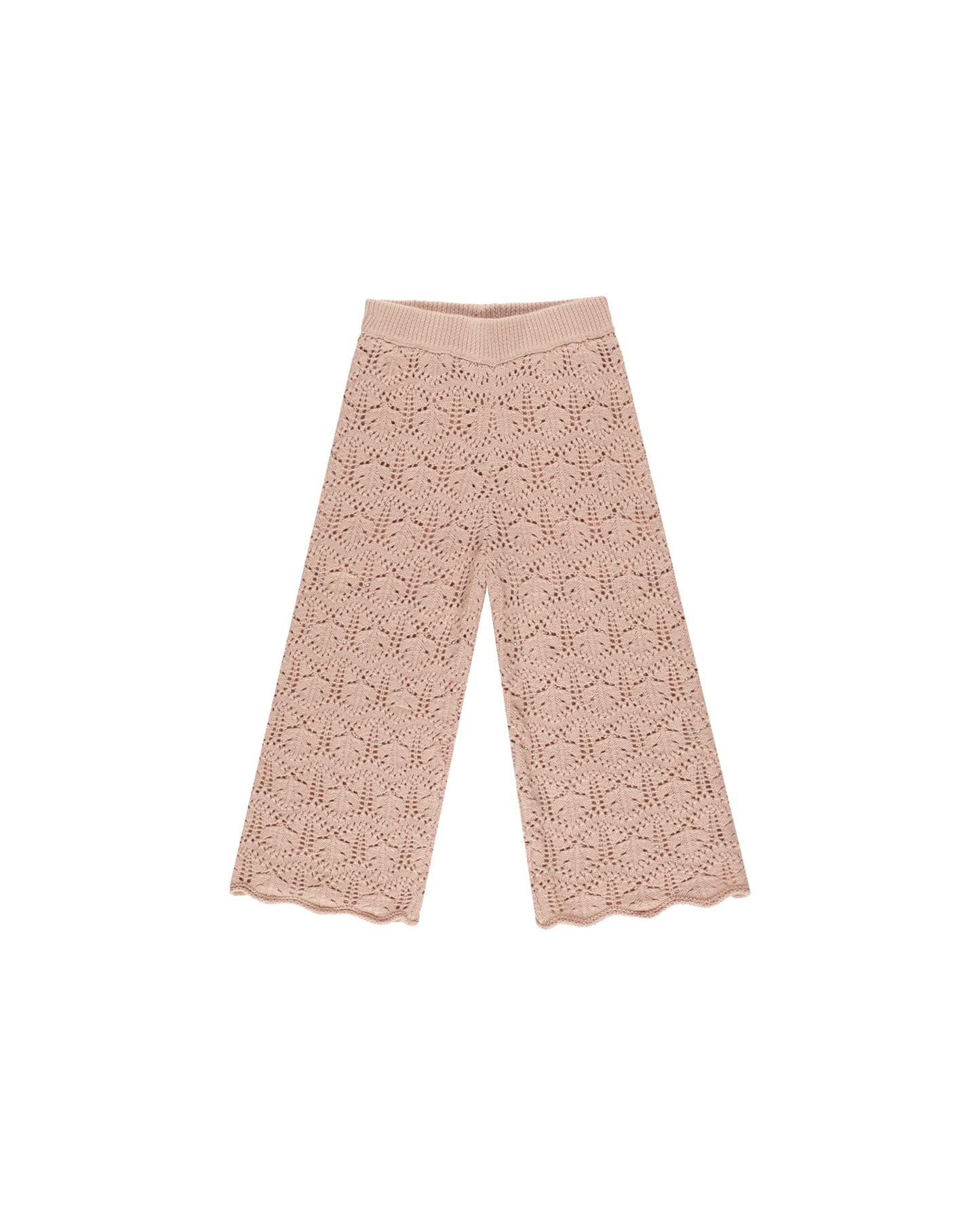 Rylee + Cru Crochet Knit Pant Rose