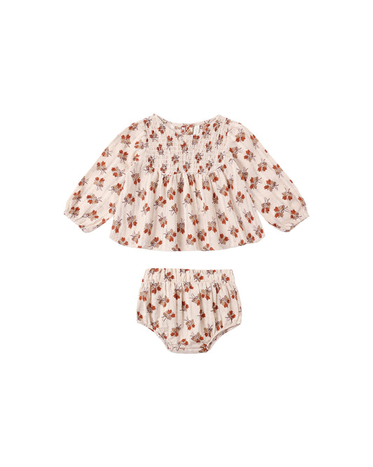 Rylee + Cru Sophia Top + Bloomer Set Bouquet Antique