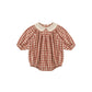 Rylee + Cru Heidi Romper Vintage Plaid Ruby