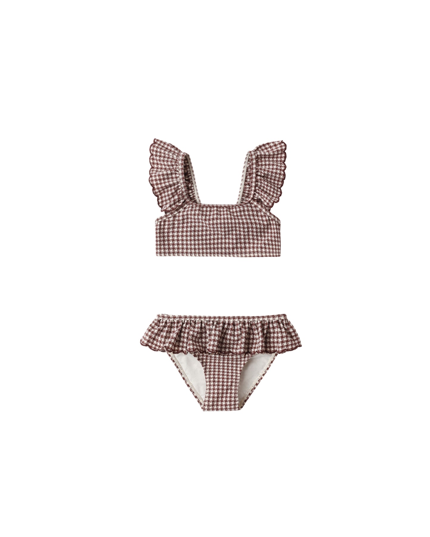 Rylee + Cru Santorini Bikini Chocolate Houndstooth