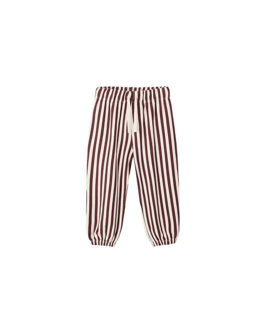 Rylee + Cru Relaxed Jogger Burgundy Stripe
