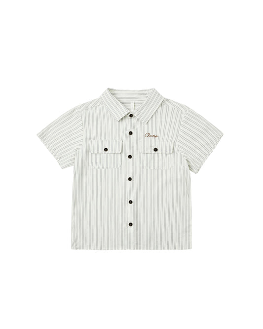 Rylee + Cru Collared Shirt Railroad Stripe