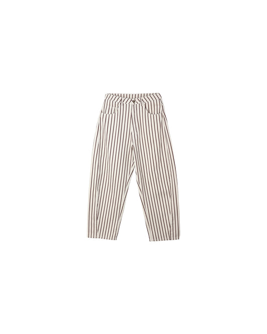 Rylee + Cru Barrel Pant Burgundy Pinstripe