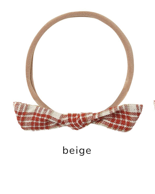 Rylee + Cru Little Knot Headband Vintage Plaid Ruby