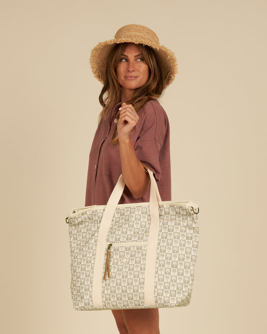 Rylee + Cru Cooler Tote Palm Check