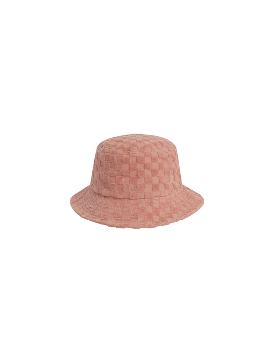 Rylee + Cru Terry Bucket Hat Pink Check