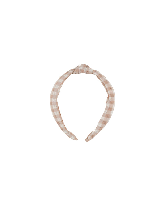 Rylee + Cru Knotted Headband Pink Gingham