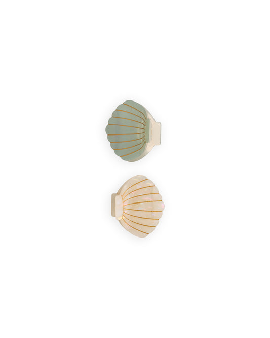Rylee + Cru Shell Clip Set of 2 Seafoam / Natural