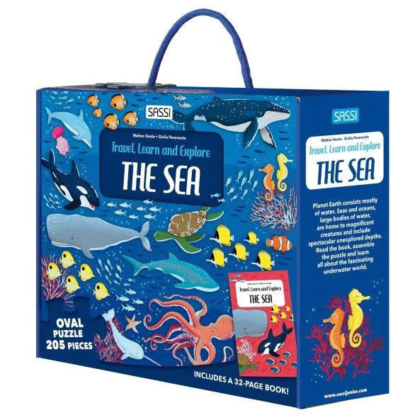 Sassi Travel, Learn and Explore Puzzle and Book Set The Sea 205 pcs