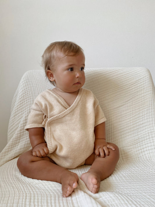 Ziggy Lou Summer Kimono Romper Sand Fleck