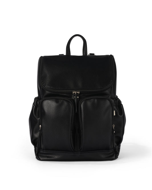 OiOi Vegan Leather Backpack Black Dimple