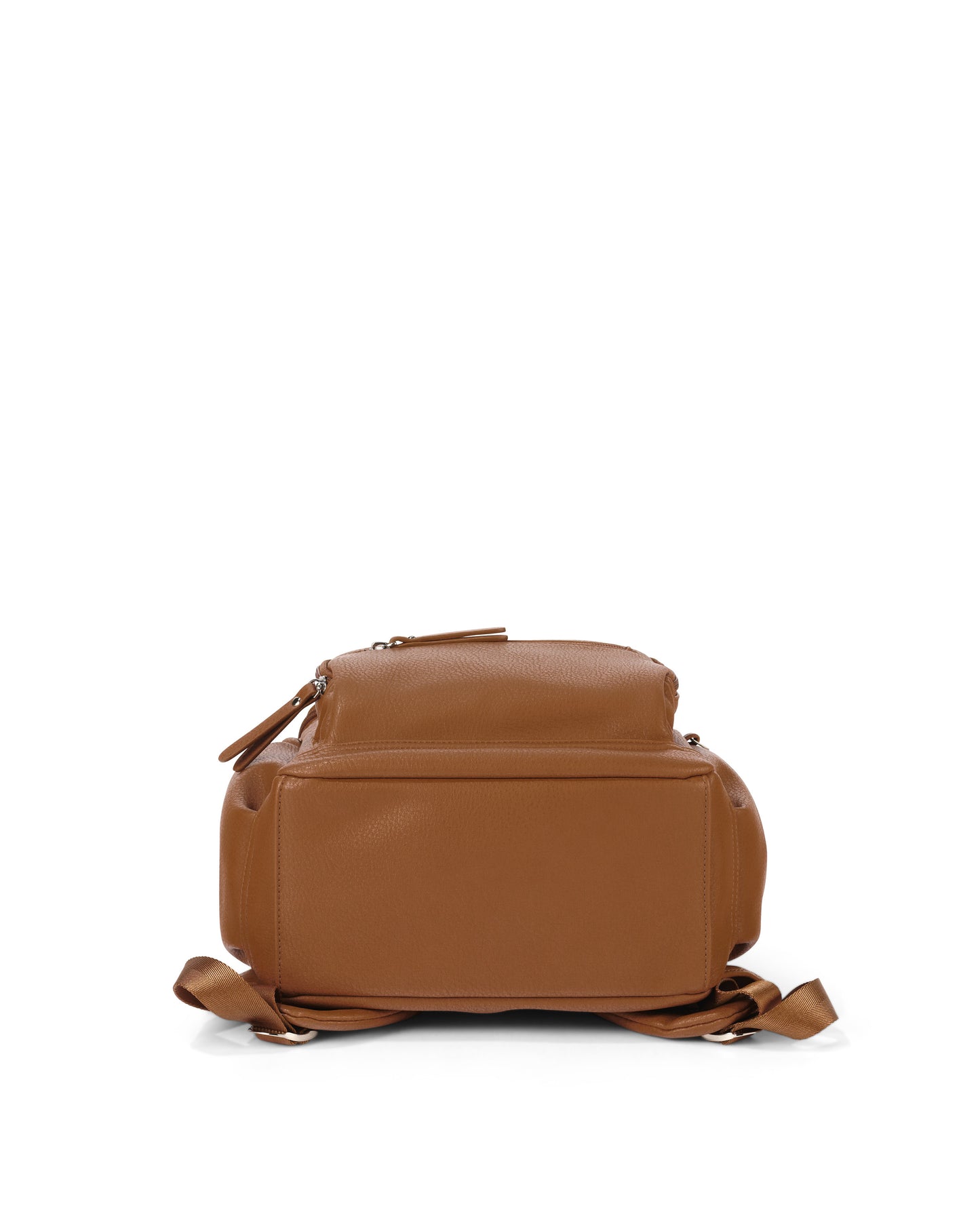 OiOi Mini Vegan Leather Signature Backpack Chestnut Brown