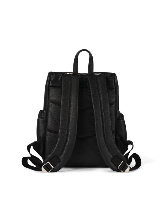 OiOi Mini Vegan Leather Signature Backpack Black