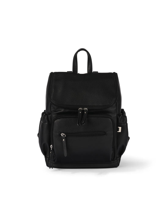 OiOi Mini Vegan Leather Signature Backpack Black