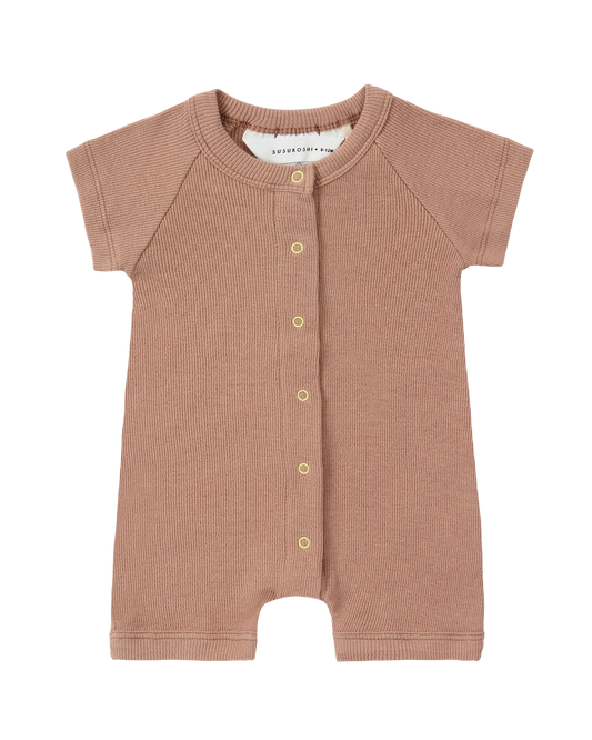 Susukoshi Snap Romper Terracotta